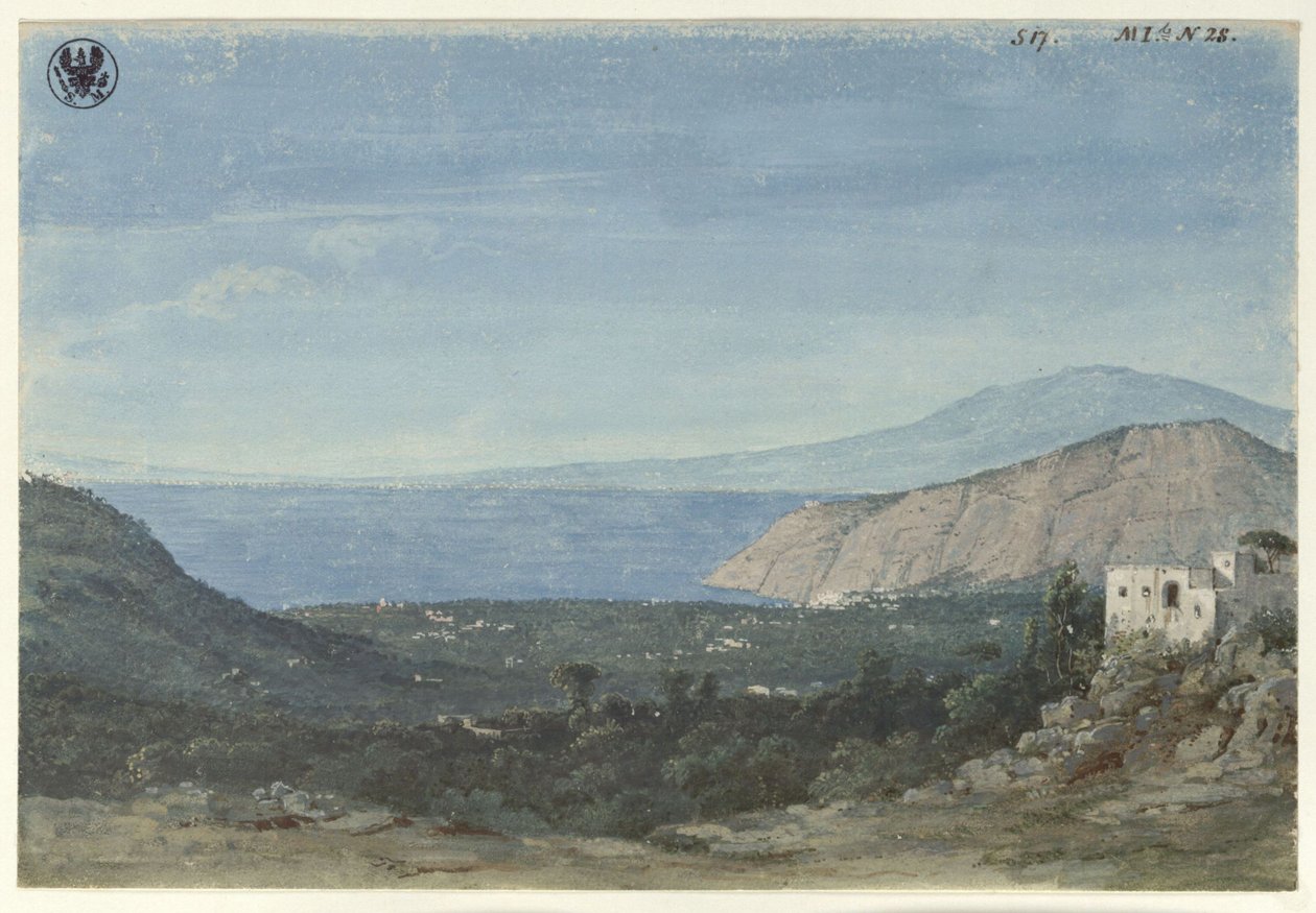 Utsikt fra området rundt Napoli / Utsikt over Sorrento-sletten fra Colli di Fontanelle av Karl Friedrich Schinkel