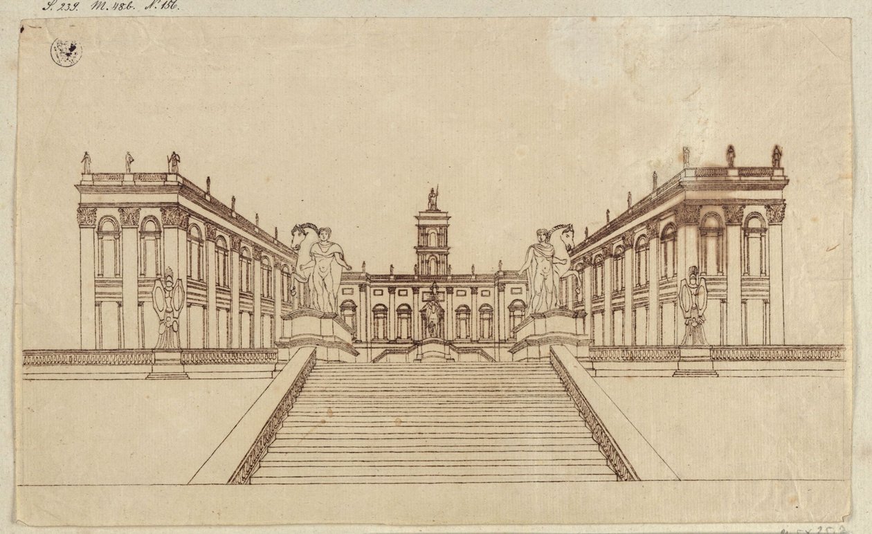 Utsikt over Kapitolplassen i Roma av Karl Friedrich Schinkel