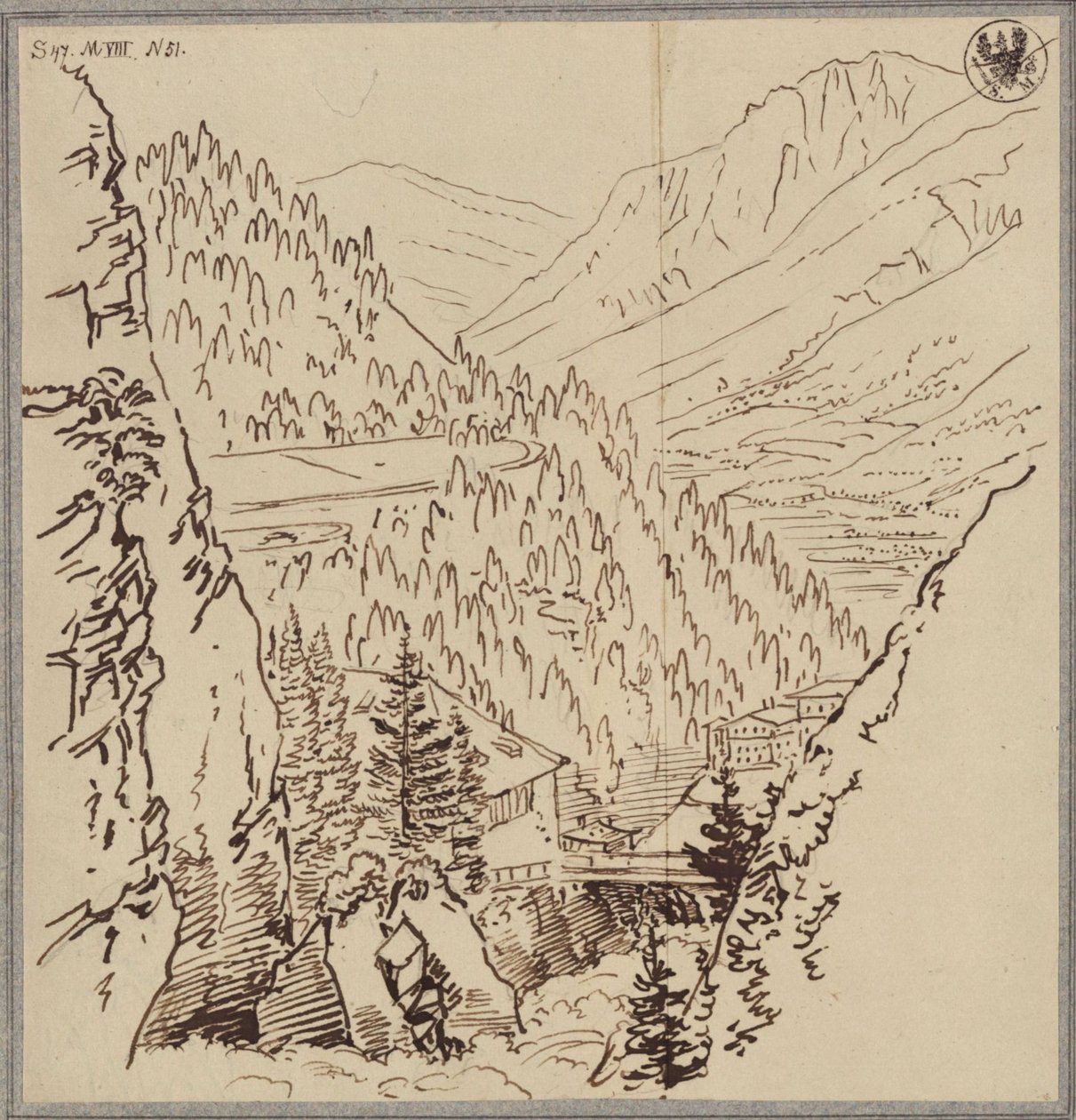 Utsikt i Gastein-dalen av Karl Friedrich Schinkel