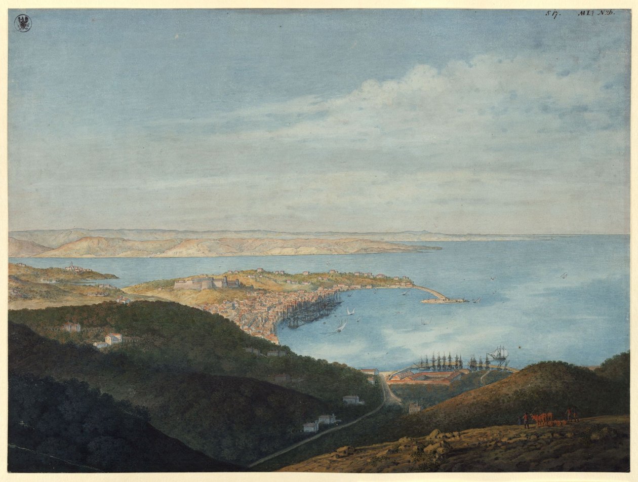 Utsikt over Trieste av Karl Friedrich Schinkel
