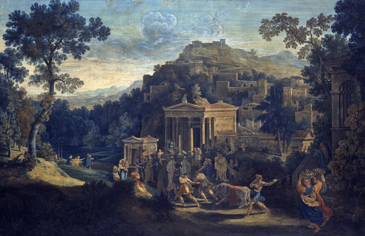 Antikk by på et fjell av Karl Friedrich Schinkel