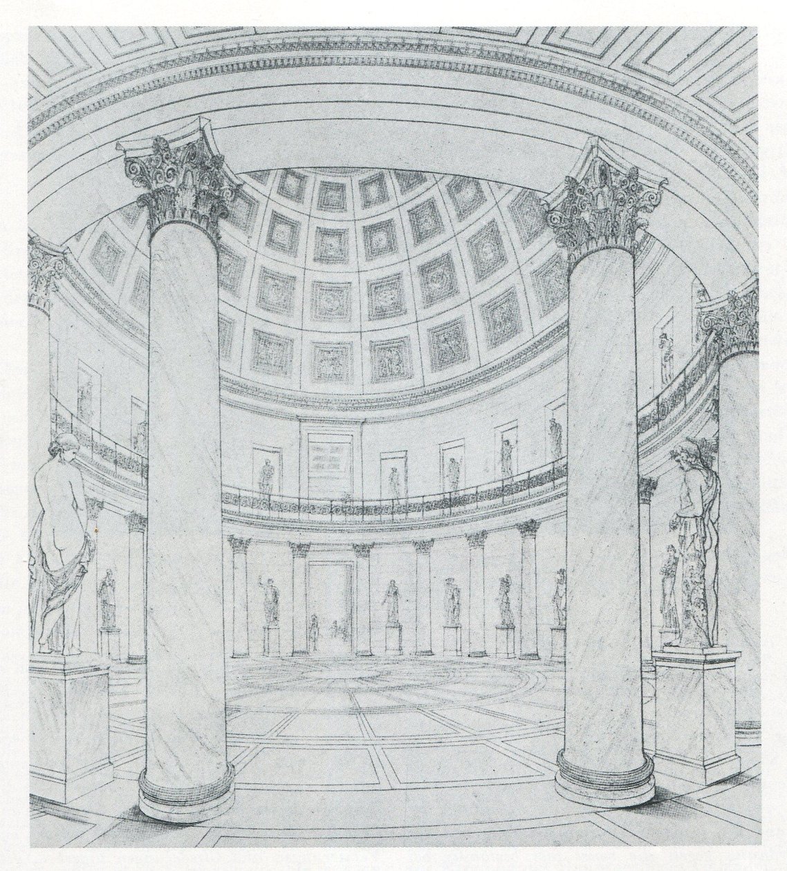 Berlin. Altes Museum ved Lustgarten. Utsikt over rotunden av Karl Friedrich Schinkel