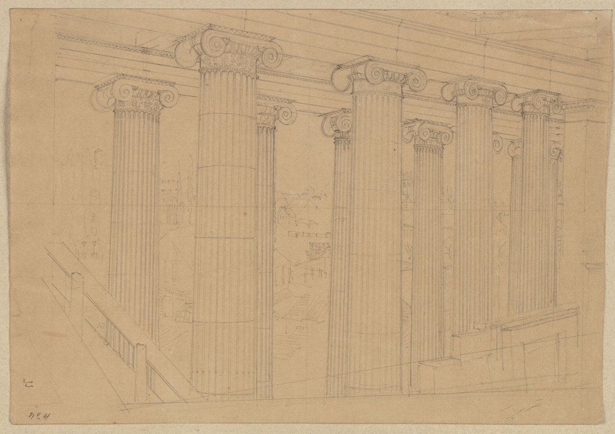 Berlin. Altes Museum ved Lustgarten. Utsikt fra hallen under byggingen av Karl Friedrich Schinkel