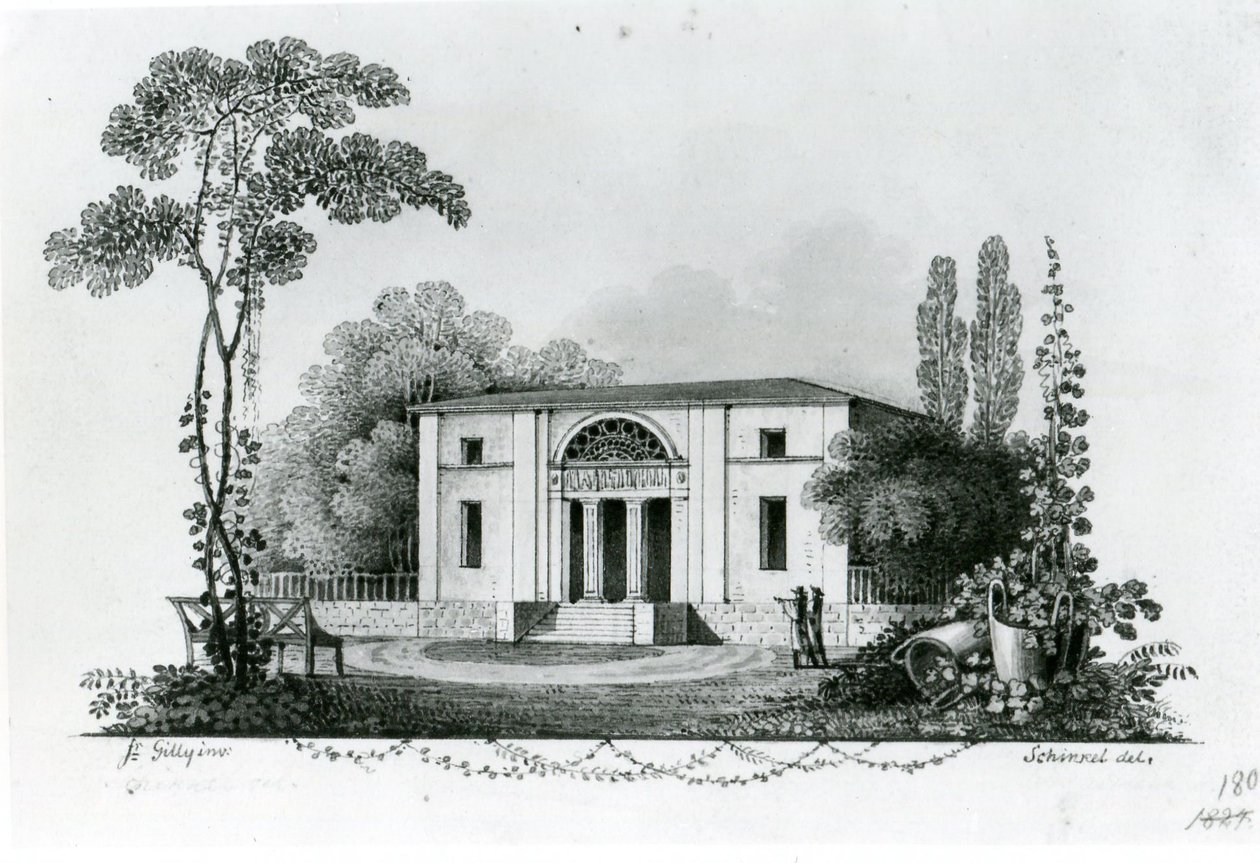 Berlin. Simons landsted og utkast til Mölters landsted av Karl Friedrich Schinkel