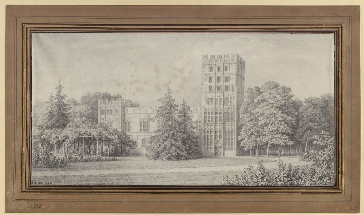 Berlin. Kavalerhuset på Påfugløya. Utsikt av Karl Friedrich Schinkel