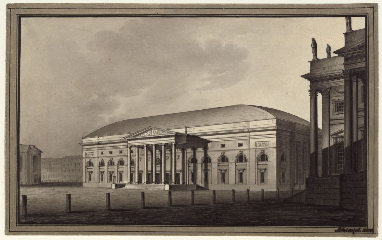Berlin. Nasjonalteateret på Gendarmenmarkt av Karl Friedrich Schinkel