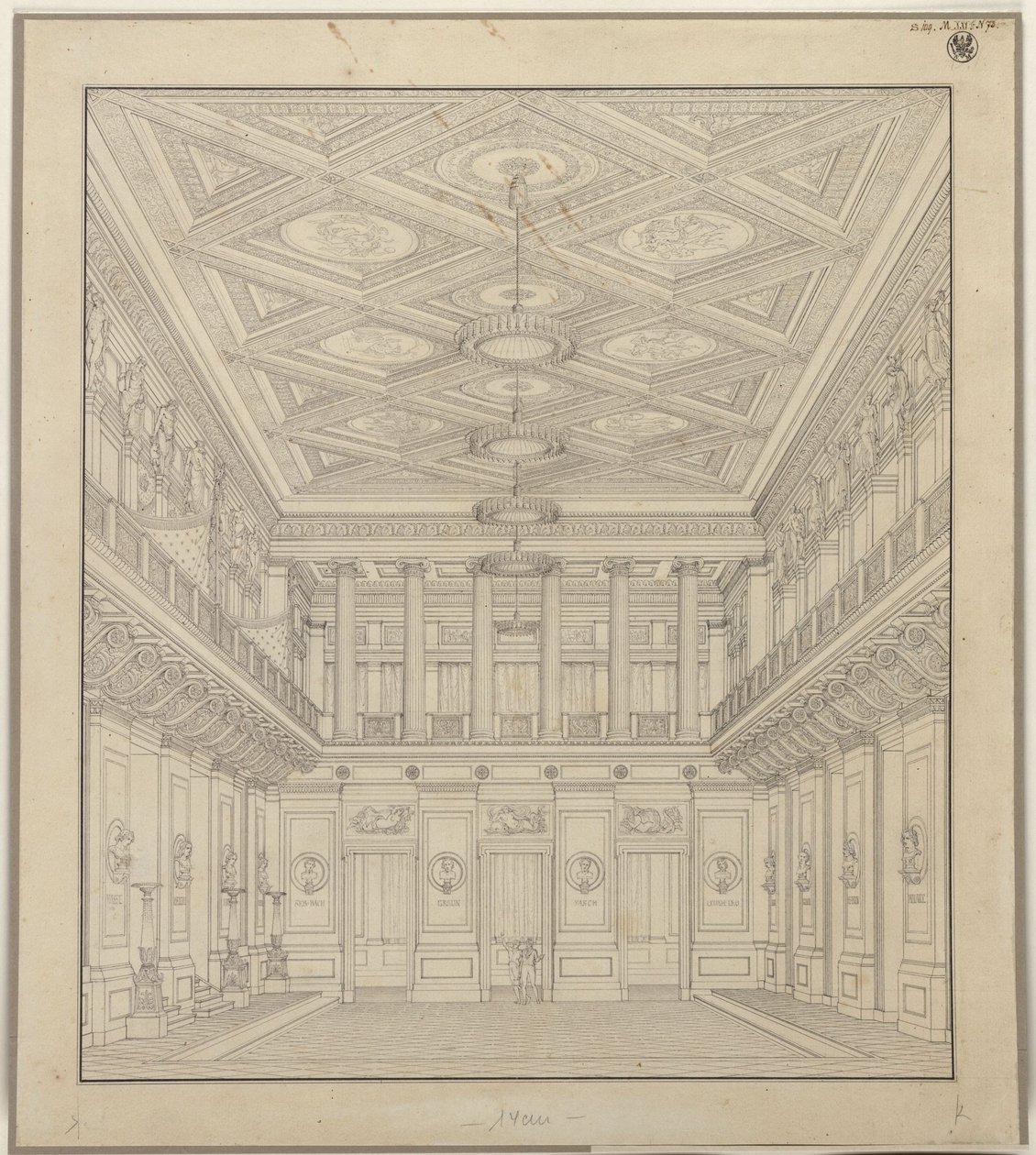 Berlin. Schauspielhaus på Gendarmenmarkt, konsertsal av Karl Friedrich Schinkel
