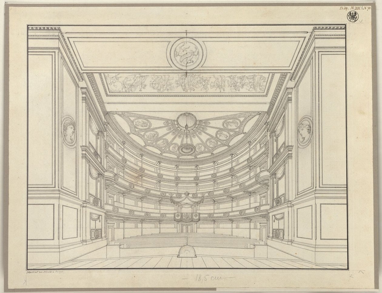 Berlin. Teateret på Gendarmenmarkt, tilskuersalen av Karl Friedrich Schinkel