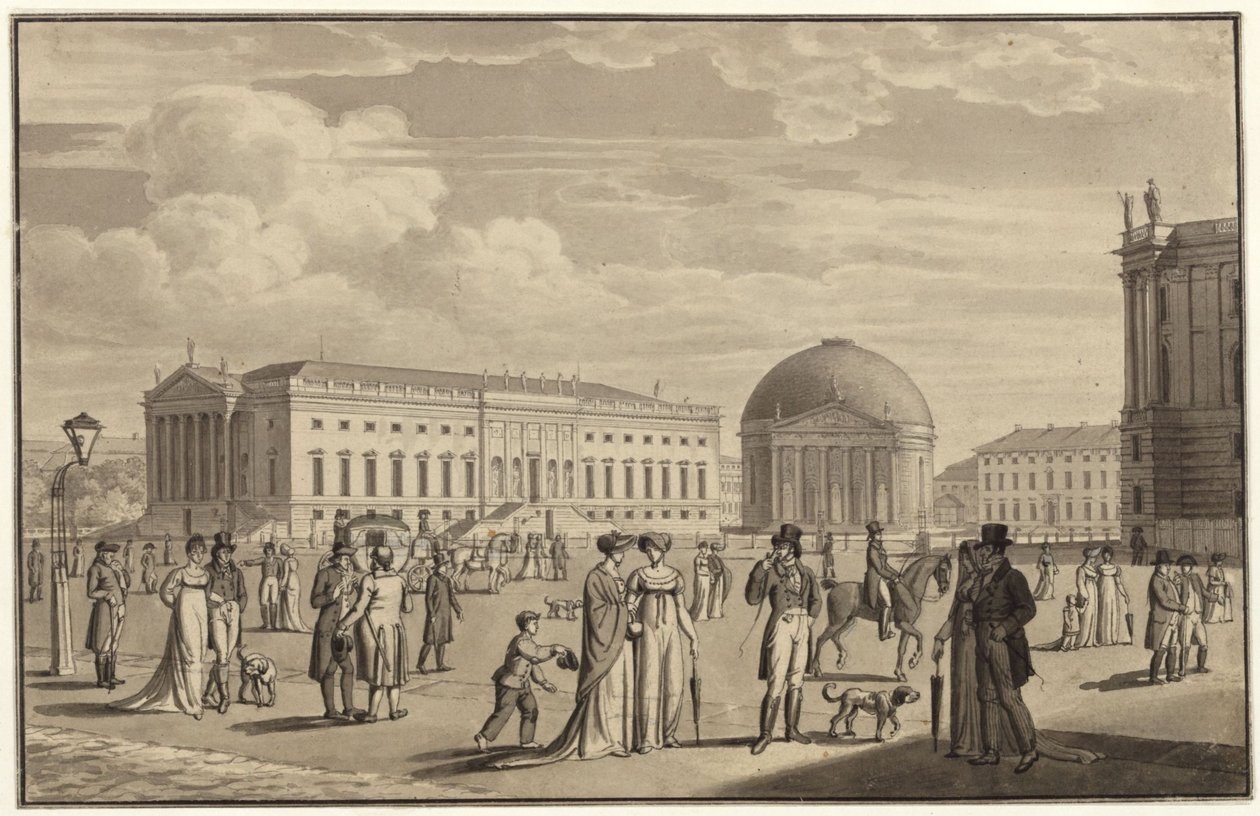 Berlin, Unter den Linden. Utsikt over operaen og Sankt Hedvig-kirken av Karl Friedrich Schinkel