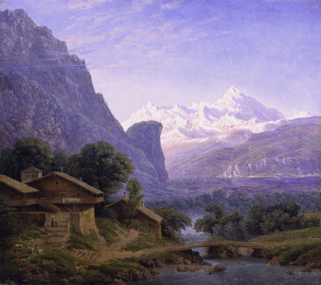 Utsikt mot Mont Blanc av Karl Friedrich Schinkel