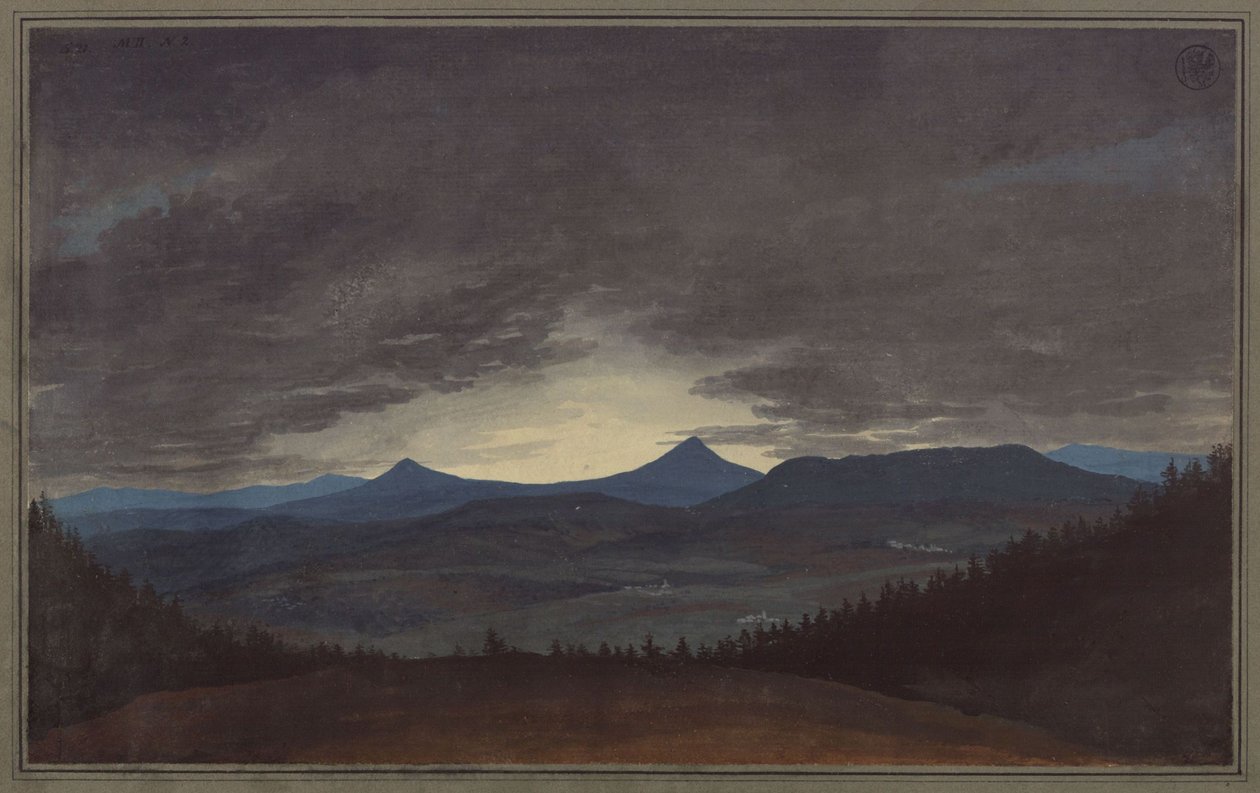 Bøhmisk fjellkjede i skumringen av Karl Friedrich Schinkel
