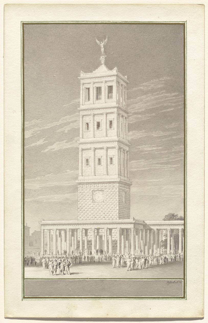 Campanile av en katedral for Berlin av Karl Friedrich Schinkel