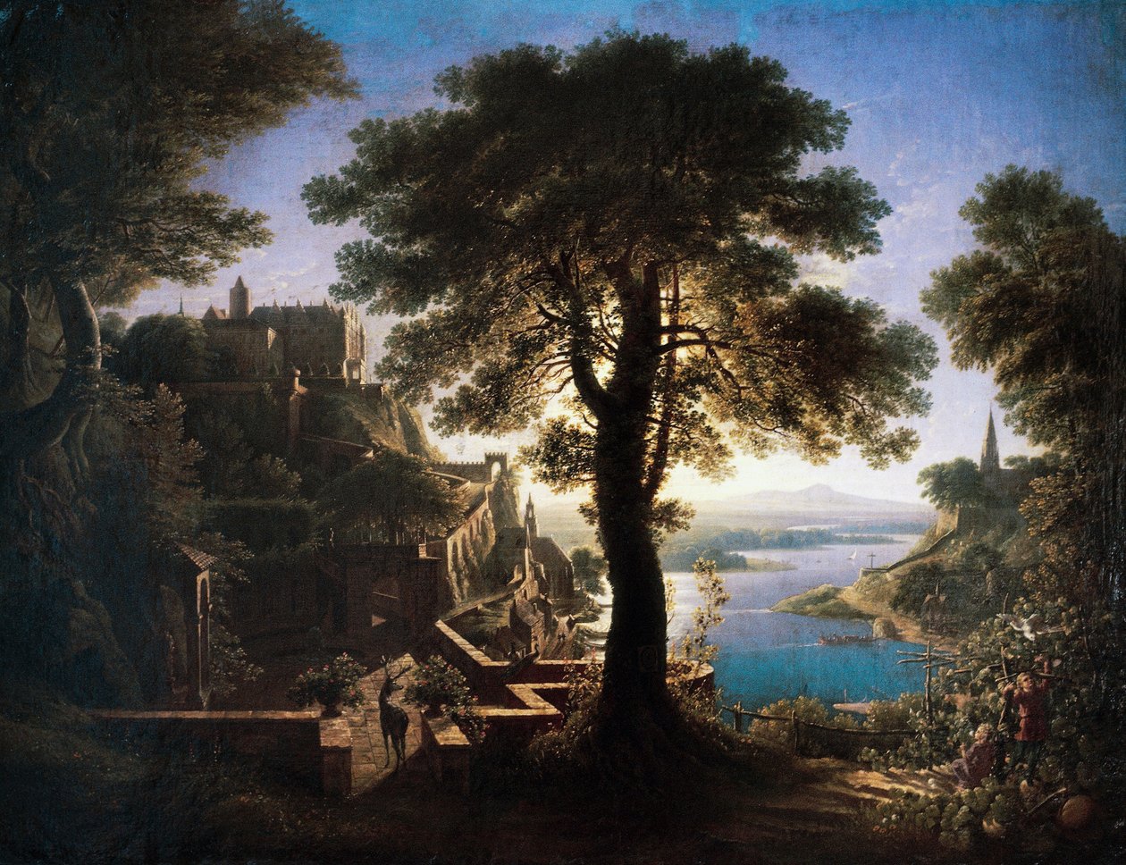 Slottet ved elven av Karl Friedrich Schinkel