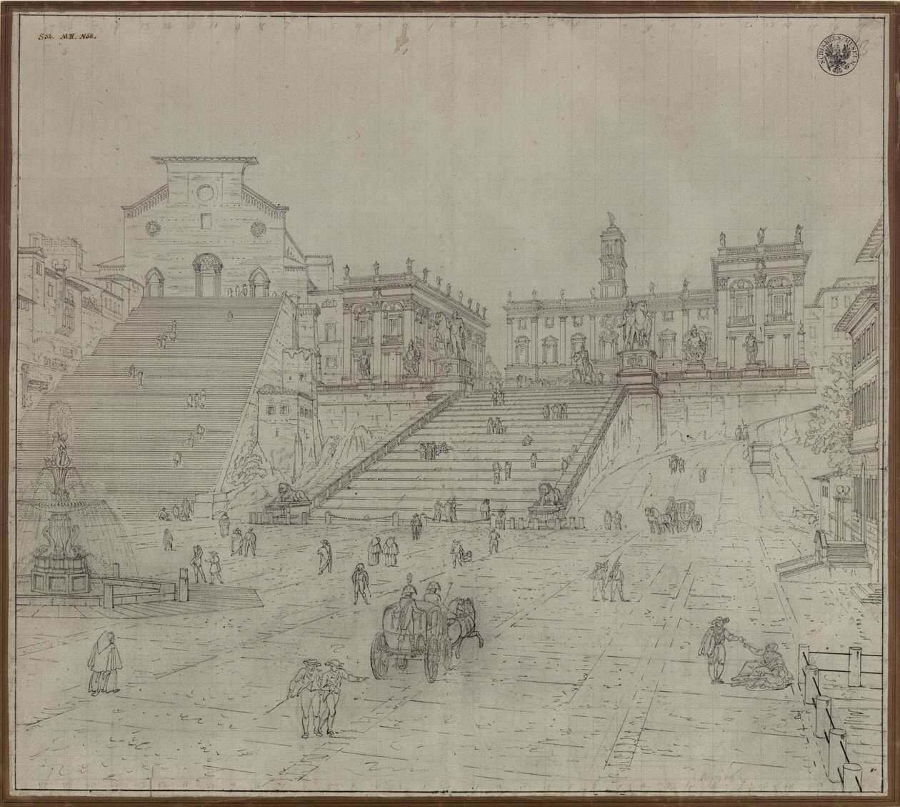 Kapitol i Roma - Utsikt over kirken Santa Maria in Aracoeli og Kapitol i Roma av Karl Friedrich Schinkel