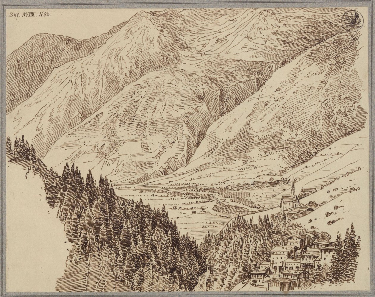 Gasteindalen med Wildbad av Karl Friedrich Schinkel
