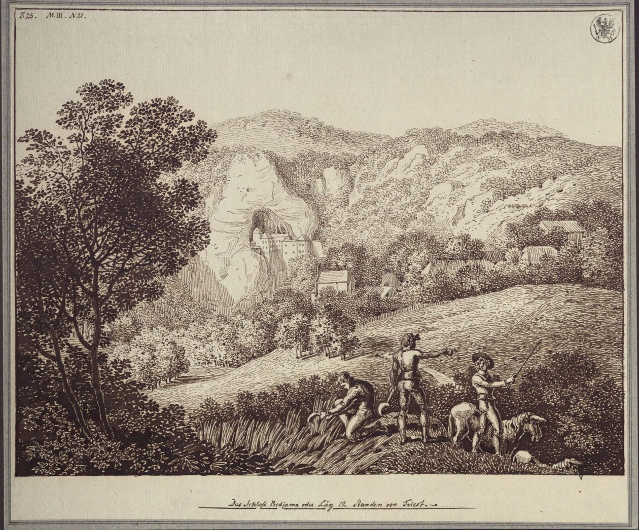 «Slottet Lueg eller Predjama 12 timer fra Trieste» av Karl Friedrich Schinkel