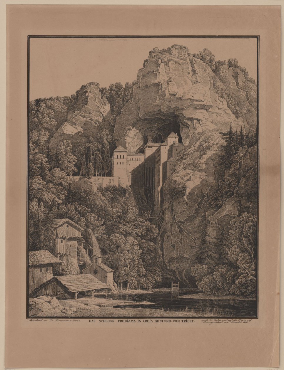 Predjama slott i Krain av Karl Friedrich Schinkel