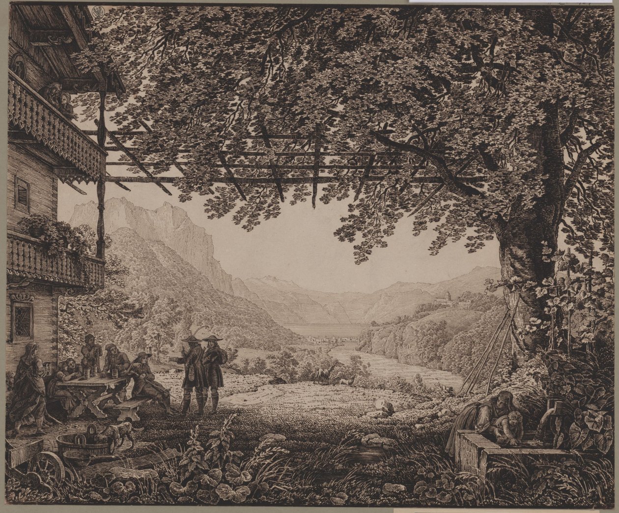 Traunsee ved Gmunden av Karl Friedrich Schinkel