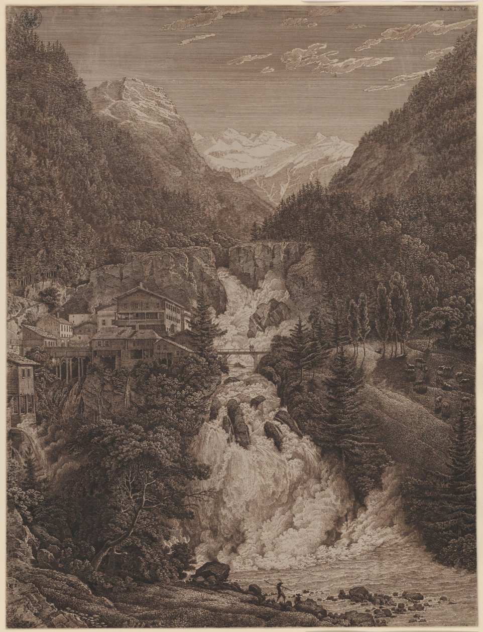 Fossen ved Wildbad Gastein av Karl Friedrich Schinkel