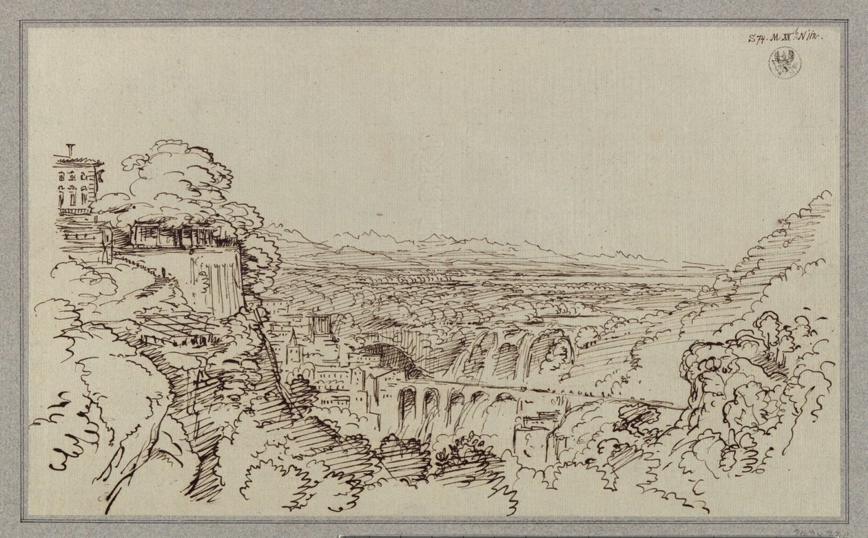 En by som minner om Tivolis beliggenhet av Karl Friedrich Schinkel