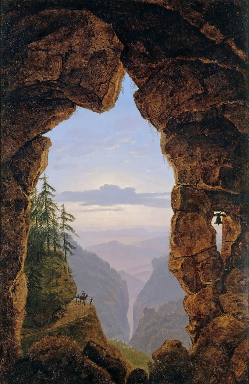 Port in the Rocks - Karl Friedrich Schinkel (1781-1841). Olje på lerret av Karl Friedrich Schinkel
