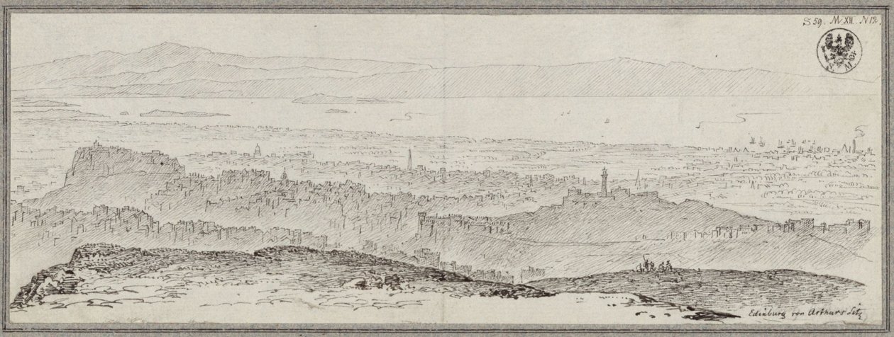 Oversikt over Edinburgh av Karl Friedrich Schinkel