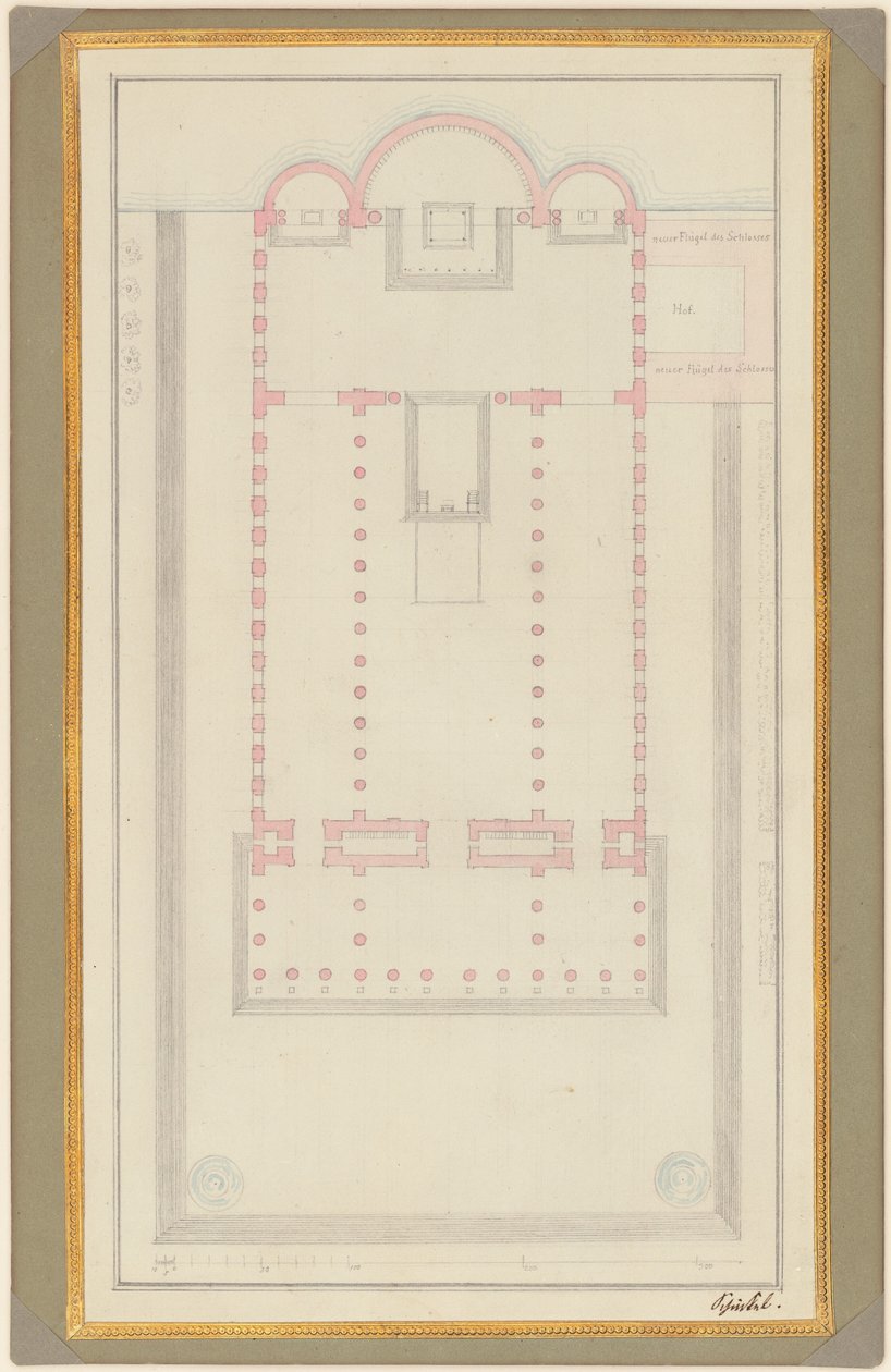 Grunnplan for en katedral for Berlin av Karl Friedrich Schinkel