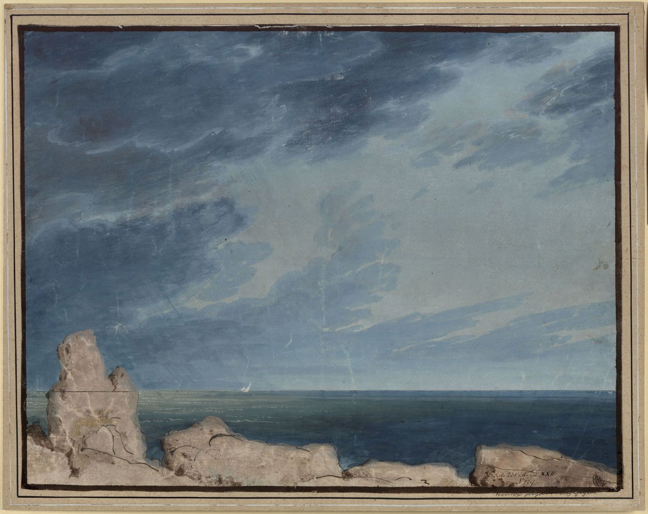 Kong Yngurd. Tragedie av Adolf Müllner. Utkast til den 2. dekorasjonen. Nordlig havhorisont av Karl Friedrich Schinkel