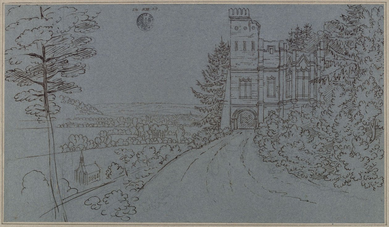 Köstritz. Kunstig ruin i slottsparken (?) av Karl Friedrich Schinkel