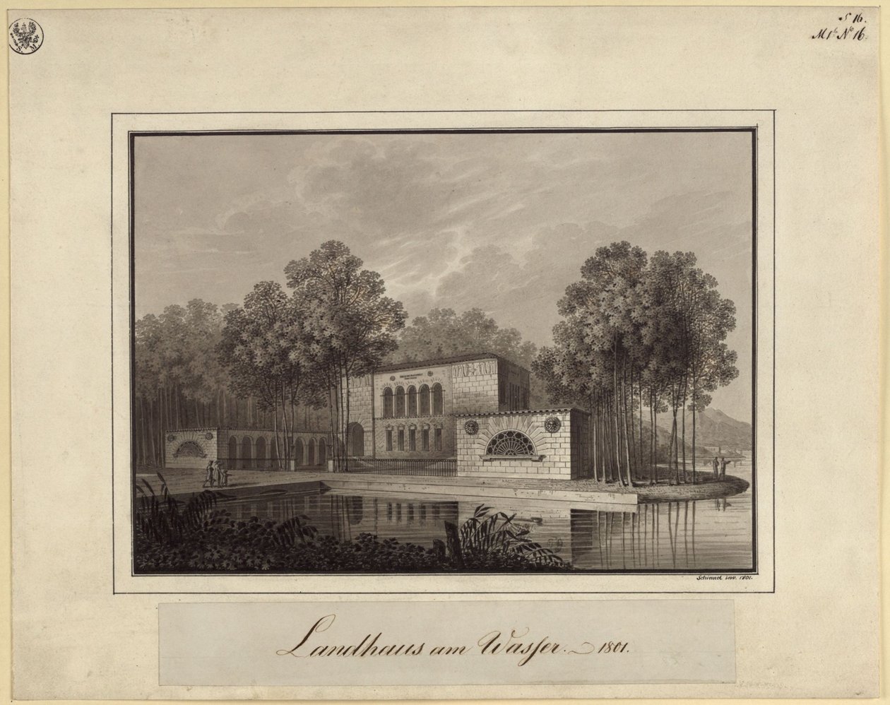 Landsted ved vannet av Karl Friedrich Schinkel