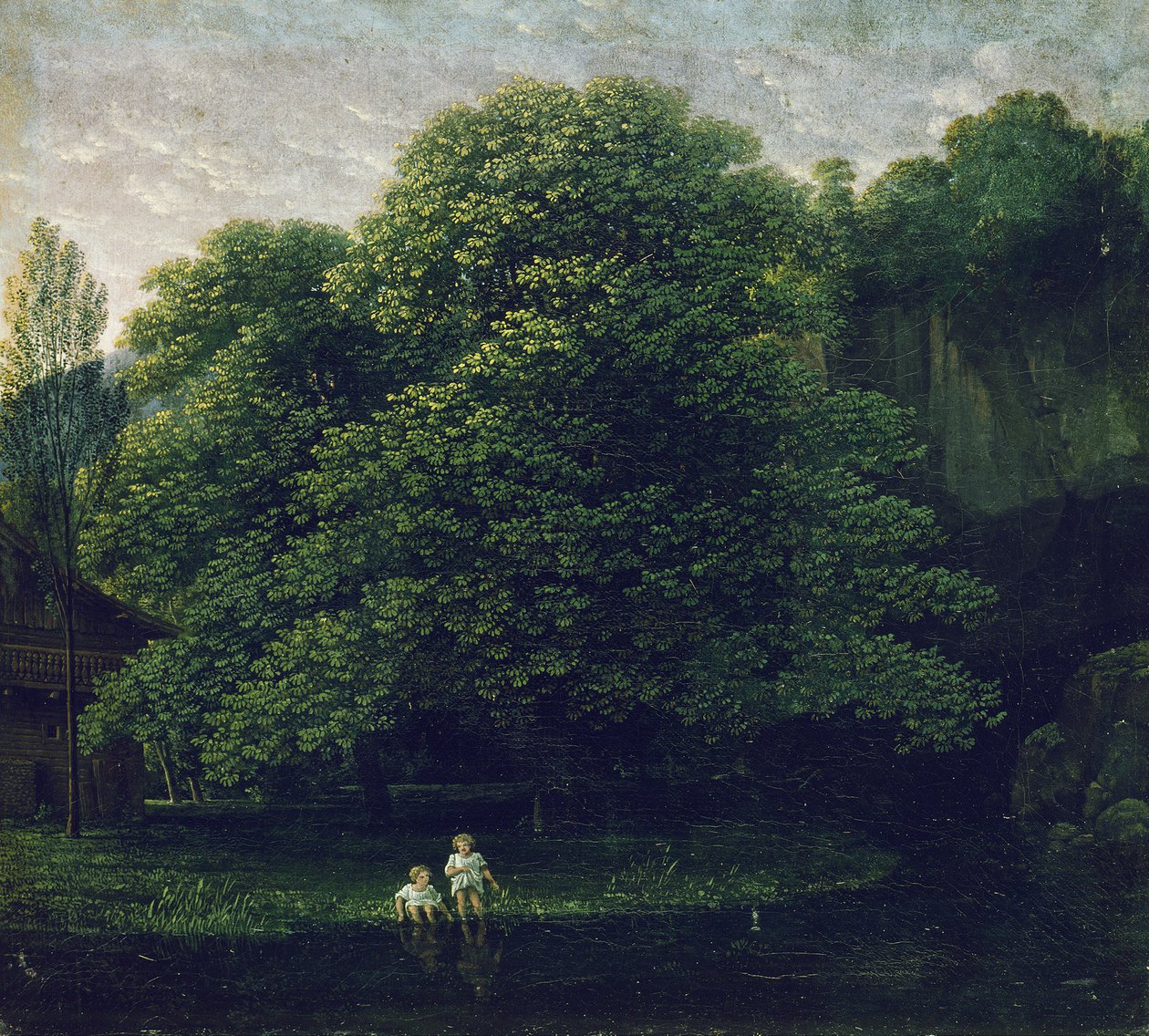 Landskap med to badende barn av Karl Friedrich Schinkel