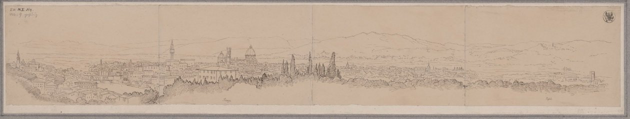 Panoramautsikt over Firenze og Fiesole av Karl Friedrich Schinkel