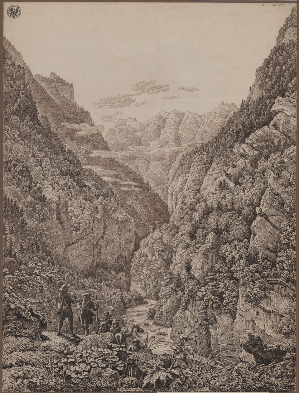 Pass Lueg ved Salzburg av Karl Friedrich Schinkel
