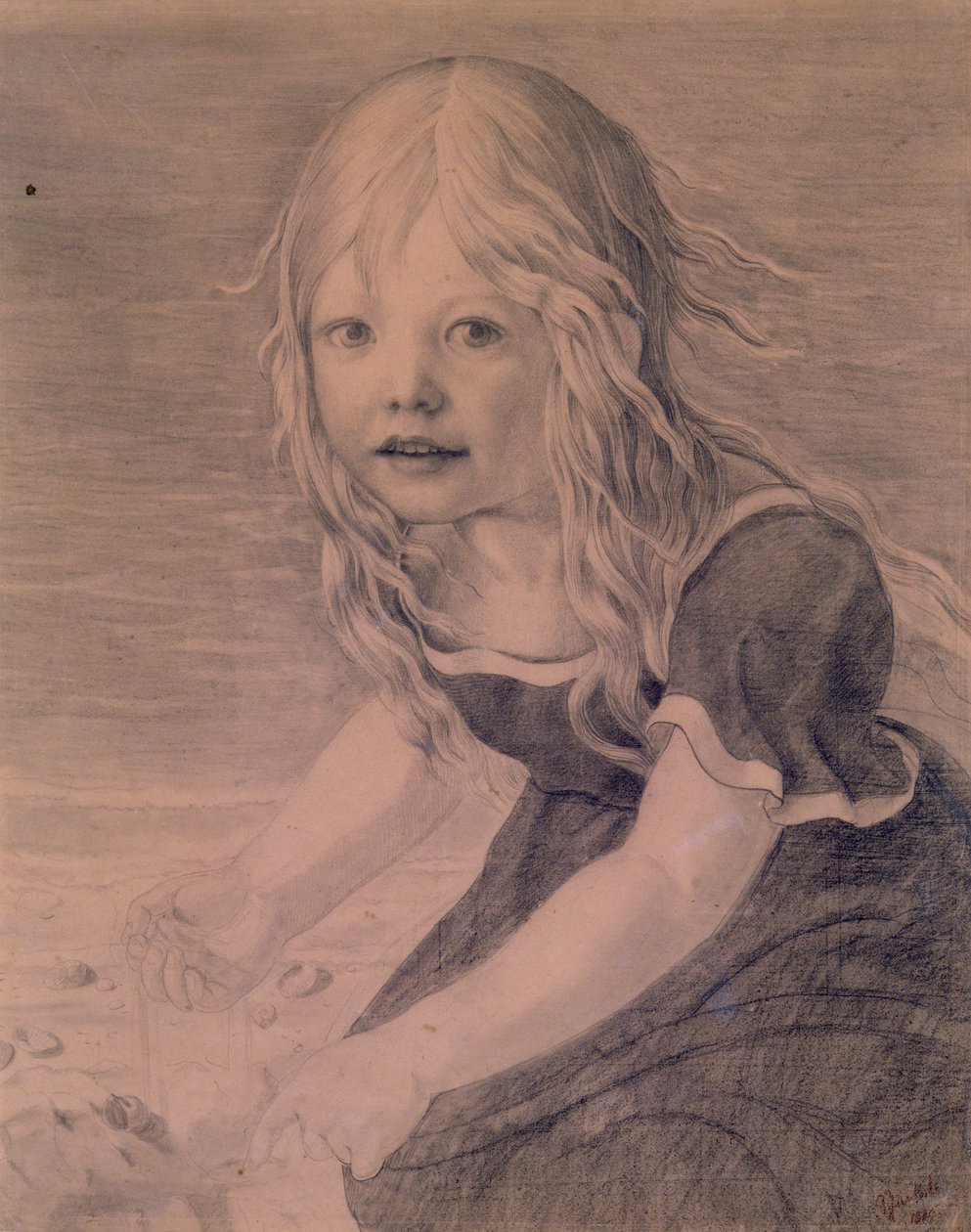 Portrett av kunstnerens datter, Marie, ved kysten av Karl Friedrich Schinkel