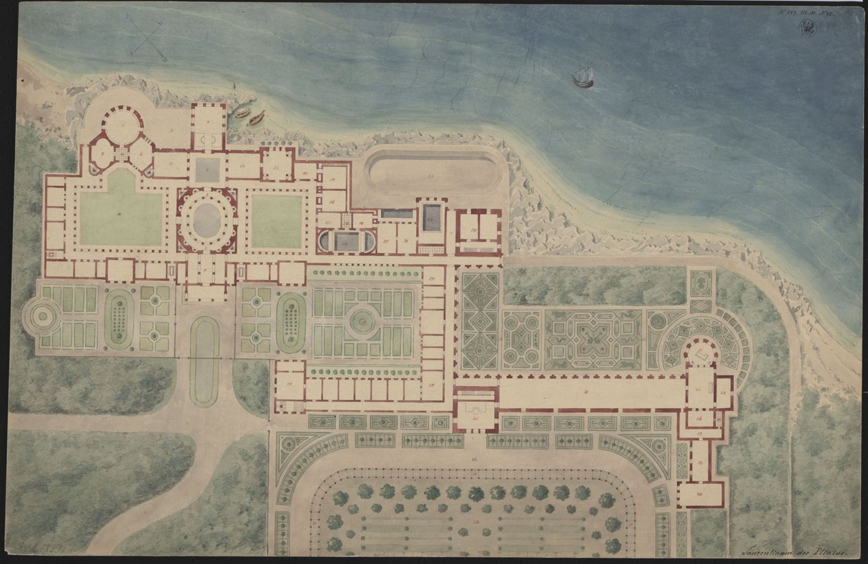 Rekonstruksjon av Villa Laurentina etter Plinius av Karl Friedrich Schinkel