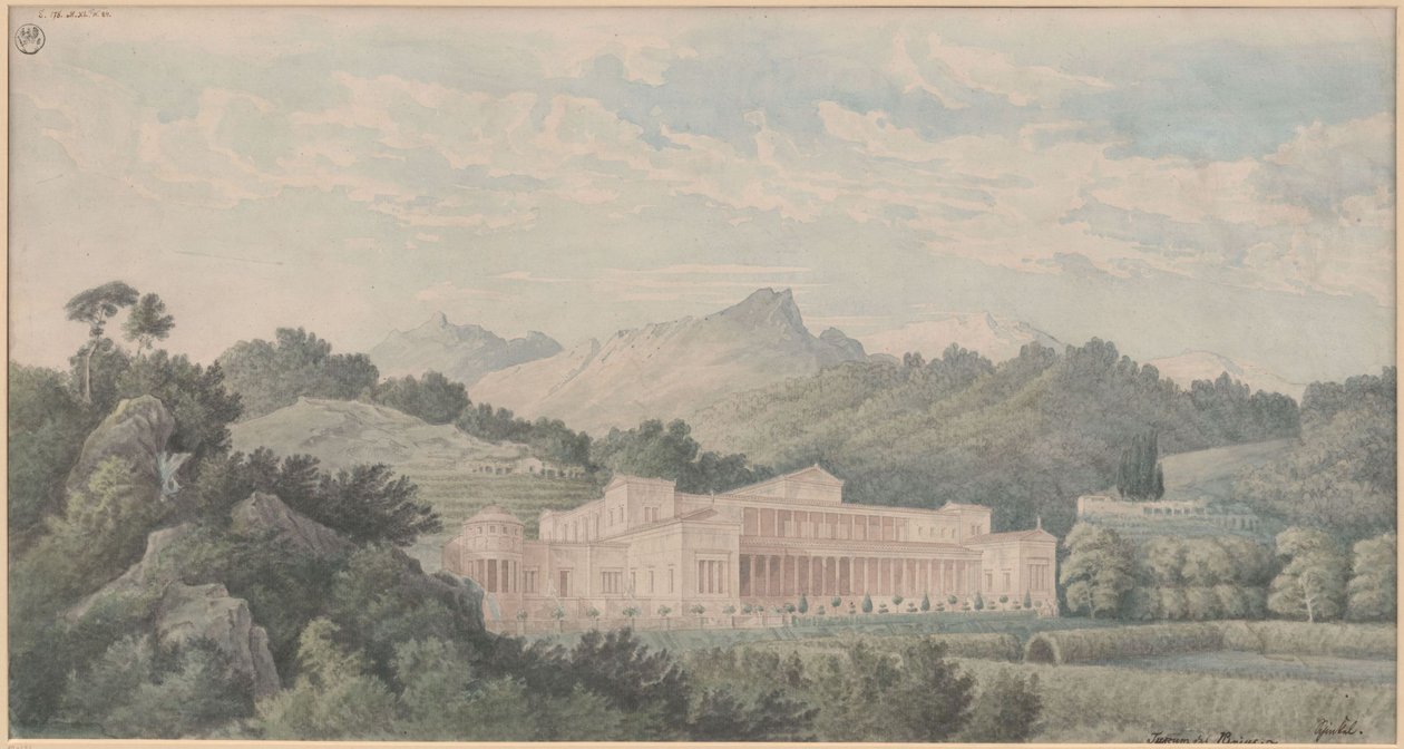 Rekonstruksjon av Villa Tusca etter Plinius. Utsikt av Karl Friedrich Schinkel