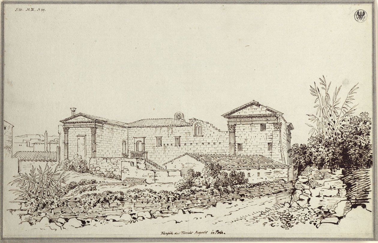 «Baksiden av Augustustempelet i Pola» av Karl Friedrich Schinkel