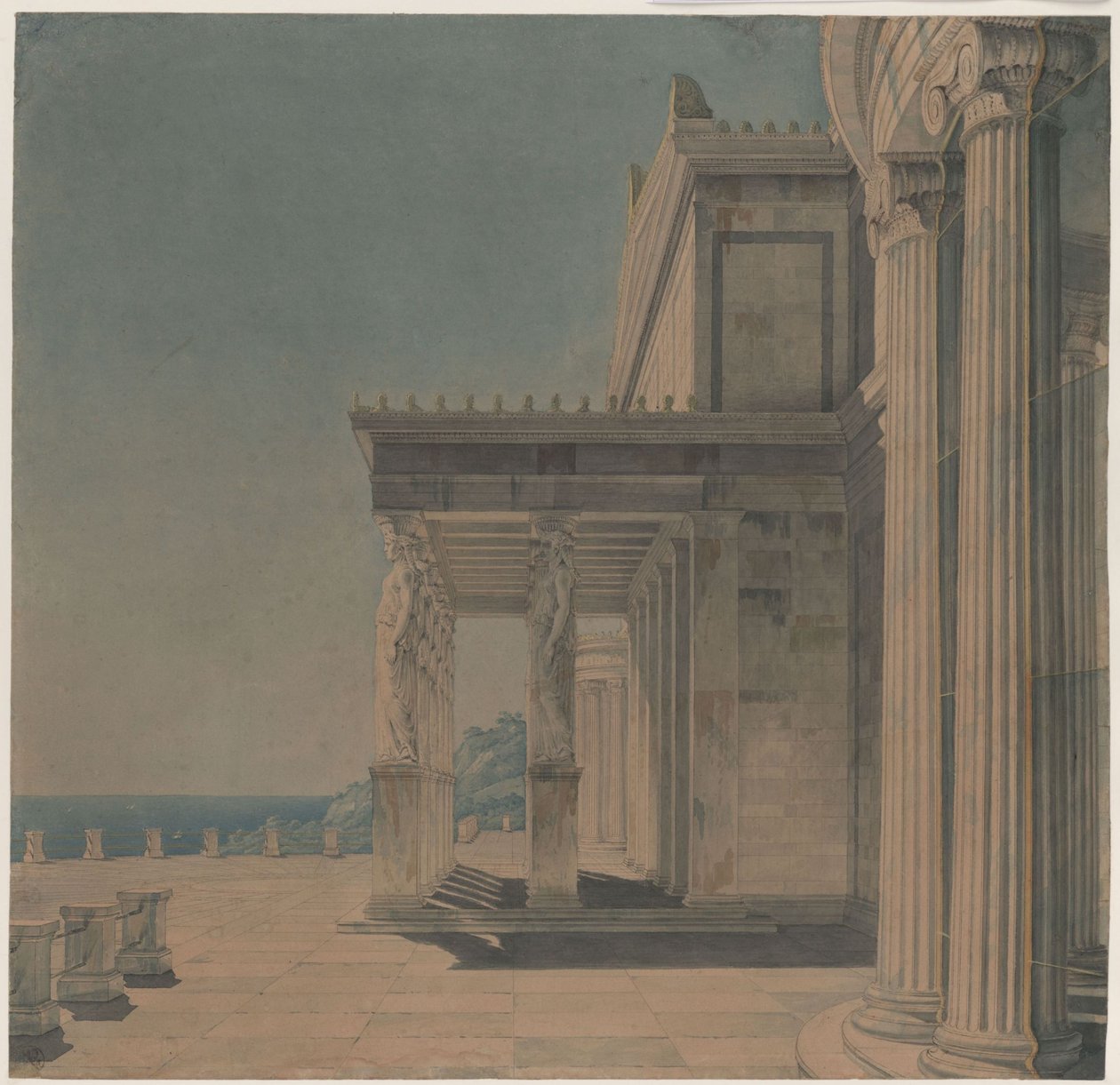 Orianda slott på Krim. Antikk utforming. Korenhallen av Karl Friedrich Schinkel