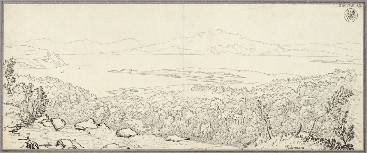 Skotsk kystlandskap ved Tobermory på øya Mull av Karl Friedrich Schinkel