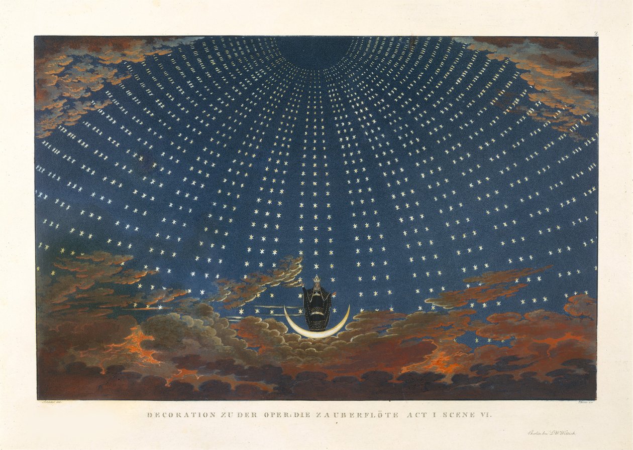 Scenografi for operaen Tryllefløyten av Wolfgang Amadeus Mozart, 1847-1849. av Karl Friedrich Schinkel