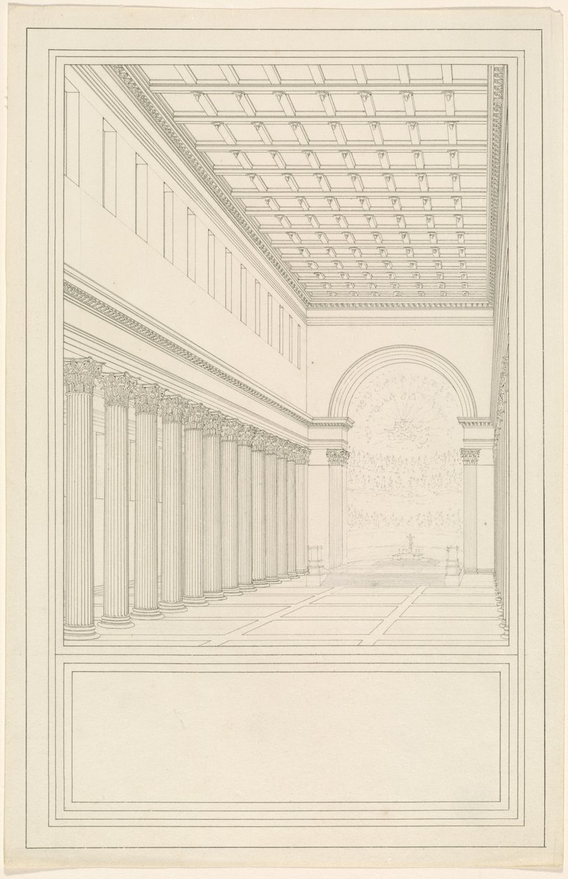 Skibet og Apsis, uten transept, av en katedral for Berlin av Karl Friedrich Schinkel