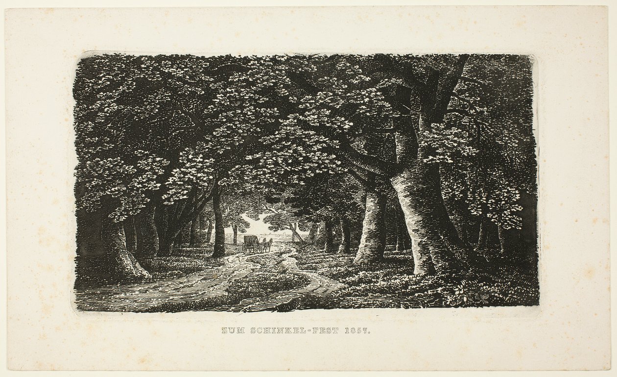 Skogsvei med en trener av Karl Friedrich Schinkel
