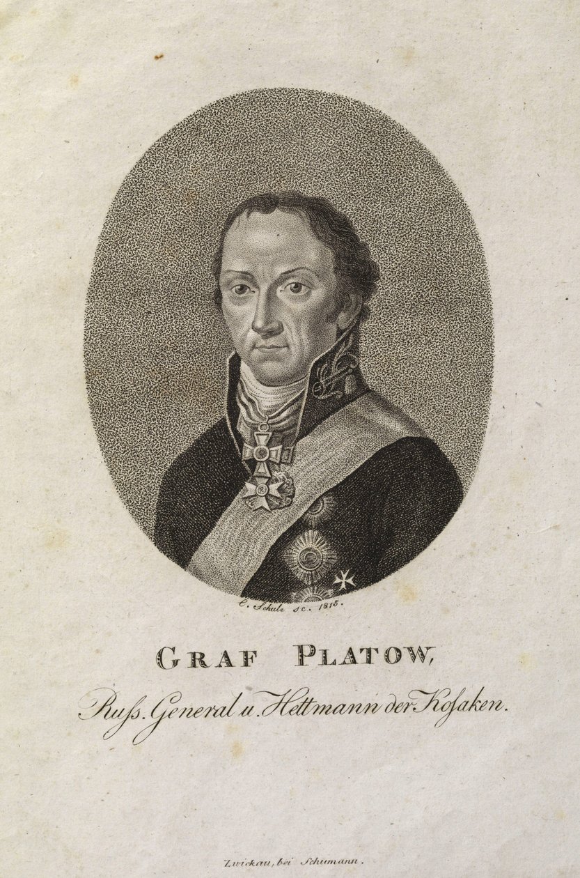 Portrett av grev Matvei Ivanovich Platov 1757-1818 av Karl Friedrich Schulz