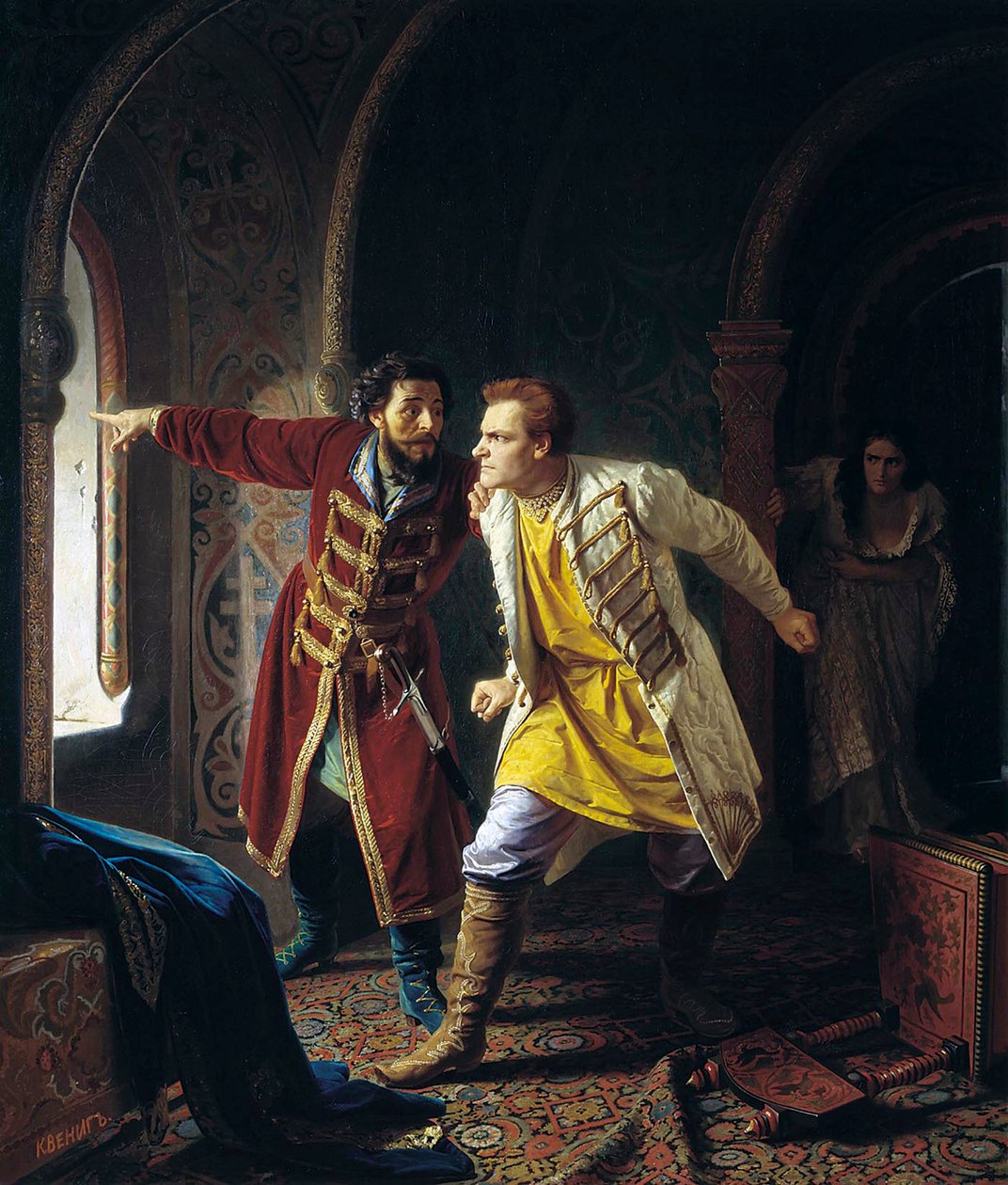 Siste minutter av False Dmitriy I, 1879 av Karl Gottlieb Wenig