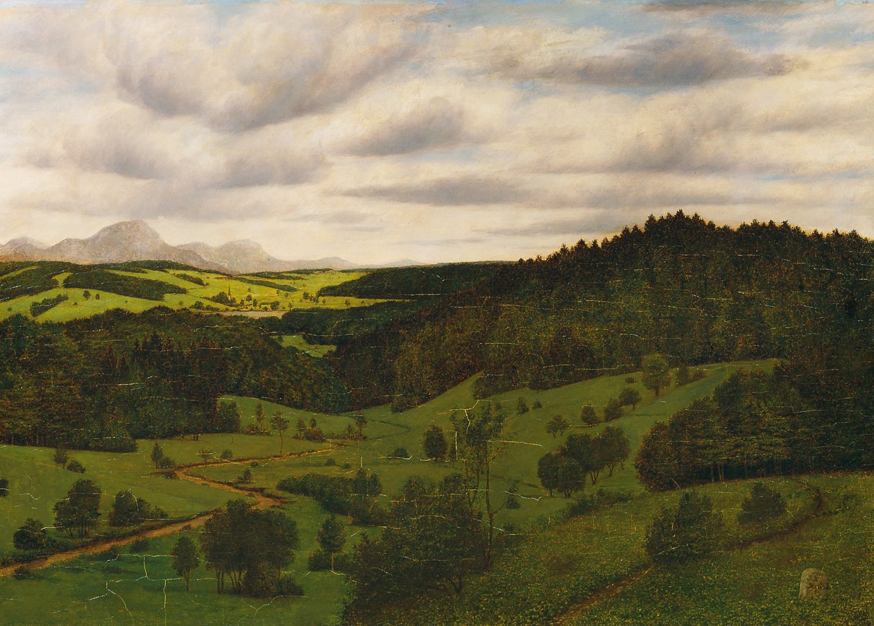 Øvre bayerske landskap nær Schliersee med Wendelstein av Karl Haider