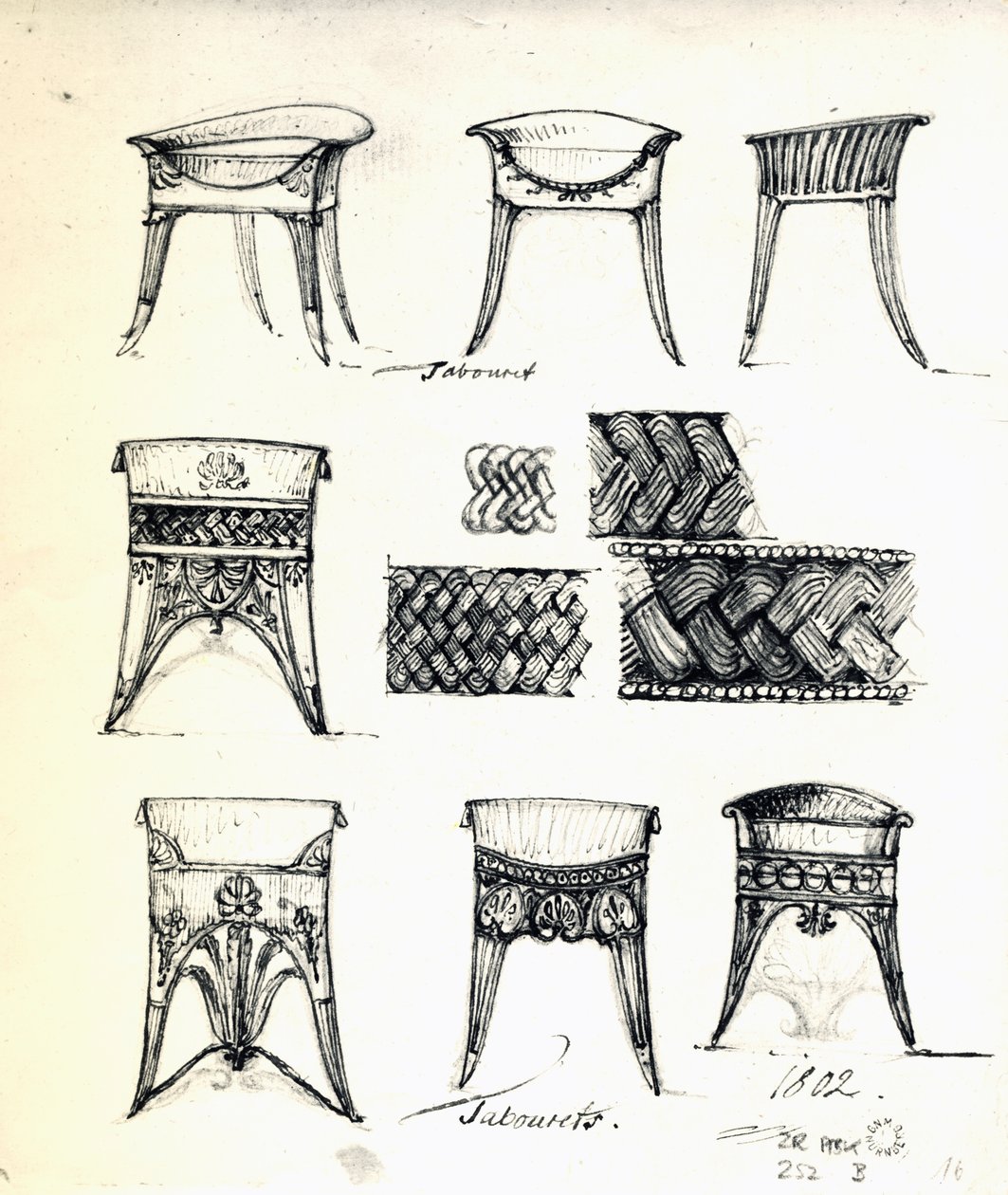 Design for taburetter av Karl Haller von Hallerstein