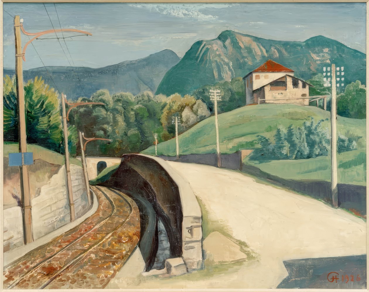 Landskap nær Cappella i Graubünden av Karl Hofer