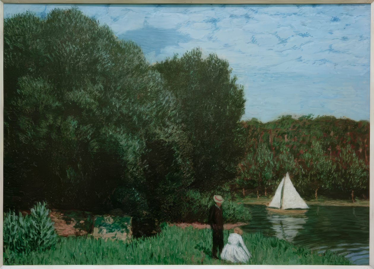 Landskap med seilbåt av Karl Hofer