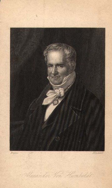 Alexander von Humboldt (1769-1859), gravert av Hinchliff (litho) av Karl Joseph (after) Begas