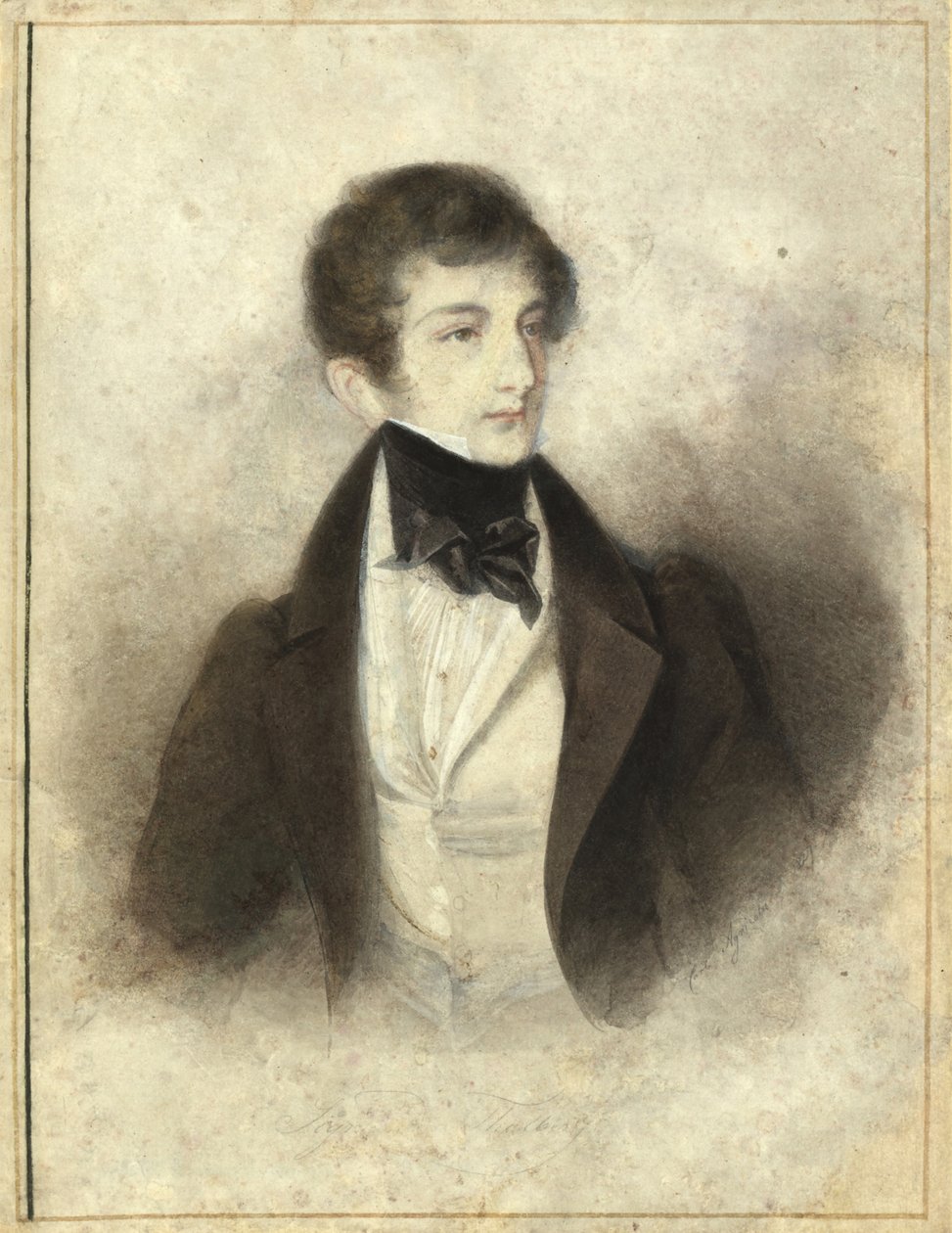 Portrett av pianisten og komponisten Sigismund Thalberg 1812-1871, 1829. av Karl Joseph Aloys Agricola